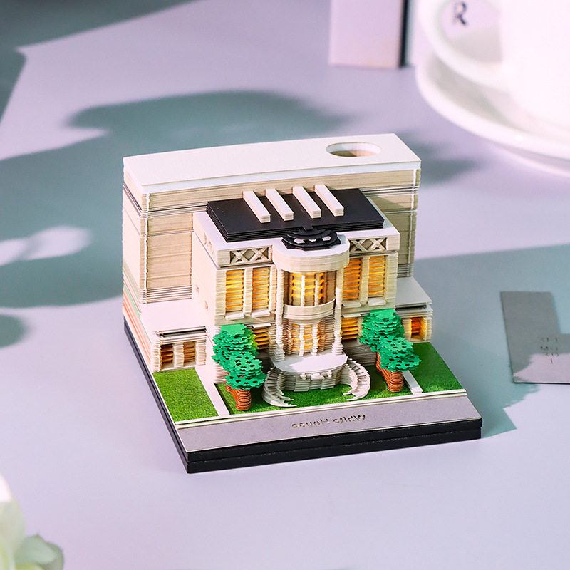 白宫3D手撕纸雕日历便签本