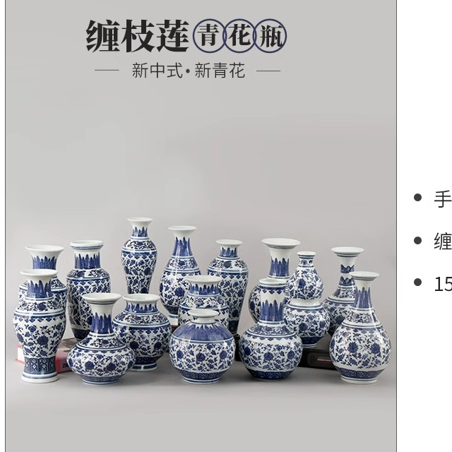 花瓶景德镇陶瓷摆件客厅储物罐