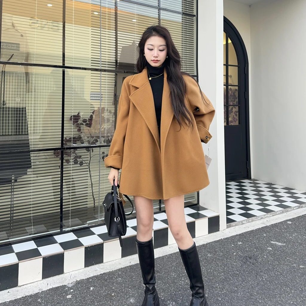 小个子显高毛呢外套时尚精致气质
