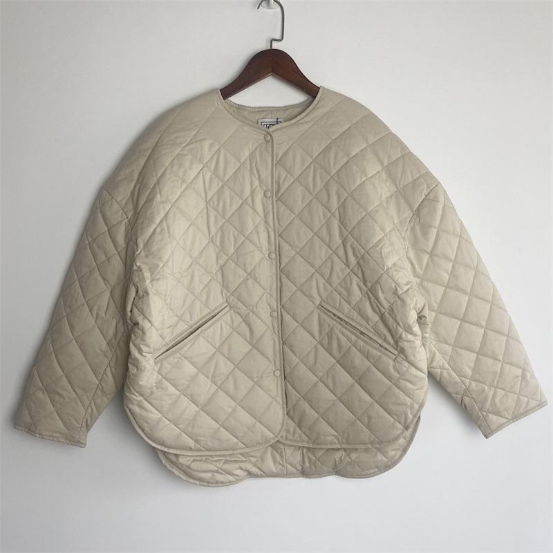 菱格棉衣外套北欧小众宽松