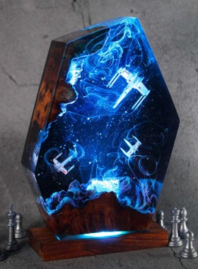 跨境galaxy resin lamp星球大战树脂灯太空飞船大战银河树脂夜灯