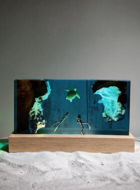海洋系列环氧树脂摆件海龟氛围感小夜灯跨境节日生日朋友创意礼物