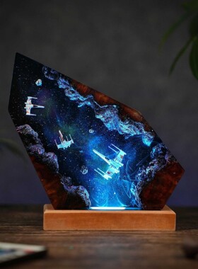 跨境galaxy resin lamp星球大战树脂灯太空飞船大战送朋友树脂灯