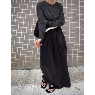 里里定制丨0328阿水同款松紧腰铜氨半裙