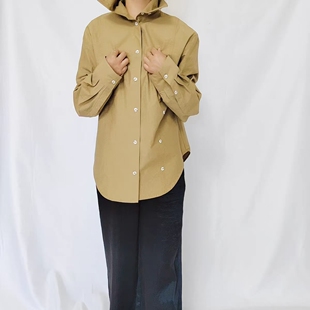 里里定制丨当然是当同款褶皱感简约纯色立领衬衫女