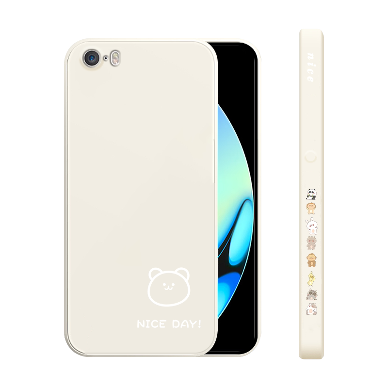 适用苹果5s手机壳iPhone5保护套苹果se1代全包iPhonese超薄防摔男情侣简约小熊兔液态硅胶软高级感女款潮网红