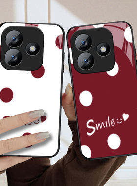 适用红米Note14手机壳小米note14pro保护套note13pro+网红高级感13R波点13rpro玻璃硬壳Redmi全包防摔男女款