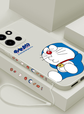 适用一加turbo6手机壳卡通叮当猫1+Turbo6V液态硅胶保护套oneplus超薄可爱男女款PLU110镜头全包防摔