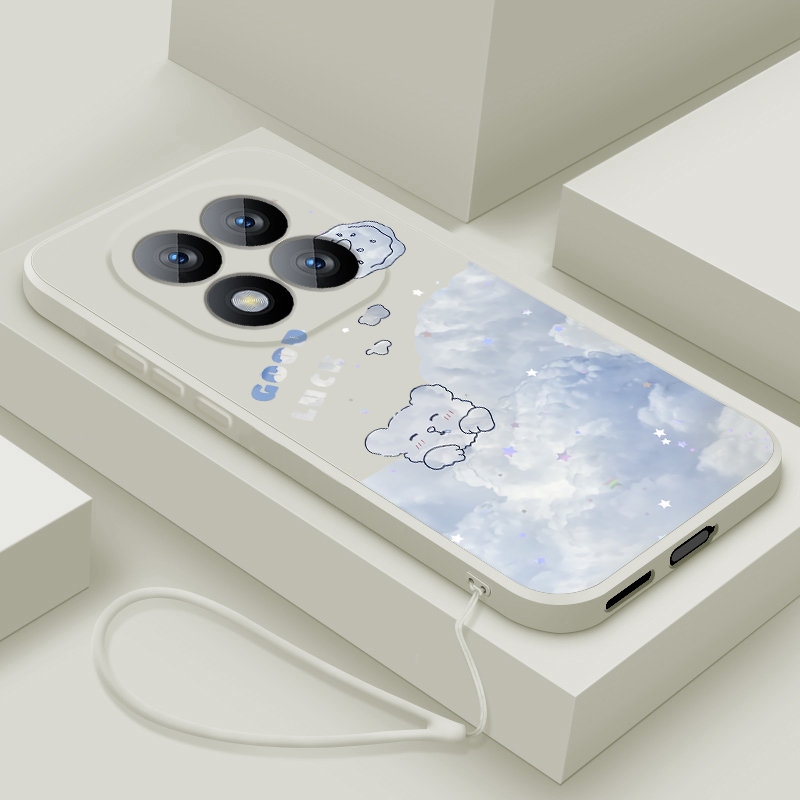 适用小米红米note14手机壳新款note14pro+保护套液态硅胶noto14por卡通可爱云中小兔Redmi全包防摔男女款