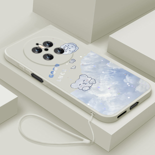 适用华为mate70手机壳新款Mate70Pro十保护套液态硅胶mete70pro+卡通可爱云中小兔魅特七十全包防摔男女款