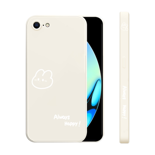 适用于iPhone8手机壳新款苹果7plus简约好运熊6s液态硅胶保护套6SP镜头全包防摔5s直边个性创意八网红男女款