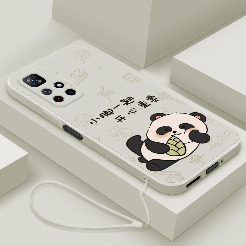 适用于红米note11手机壳Redminote11se保护套11Epro个性创意男女款11R翘脚熊猫11Tpro网红直边全包防摔软壳
