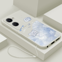 适用VIVOY36C手机壳新款vivi y36c保护套液态硅胶Y三六C卡通可爱云中小兔V2357A全包防摔男女款