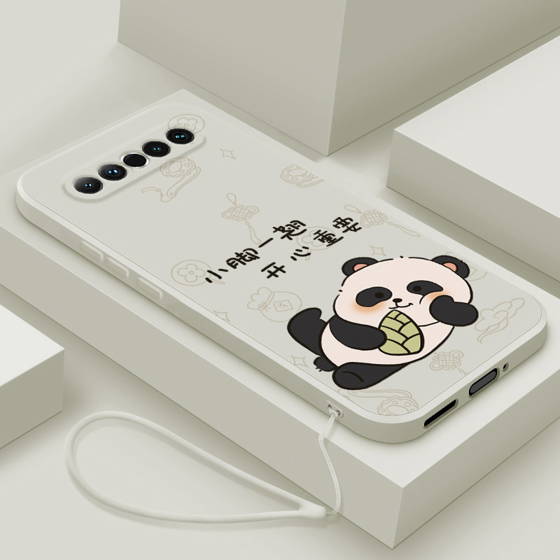 适用魅族17手机壳液态硅胶翘脚熊猫魅族17pro保护套直边个性创意男女款16spro超薄可爱简约16thplus全包防摔