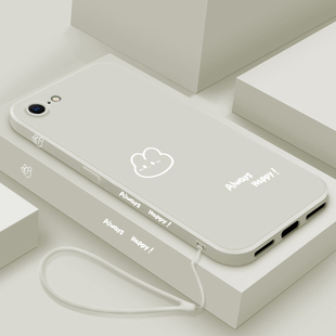 适用于iPhone8手机壳新款苹果7plus简约好运熊6s液态硅胶保护套6SP镜头全包防摔5s直边个性创意八网红男女款