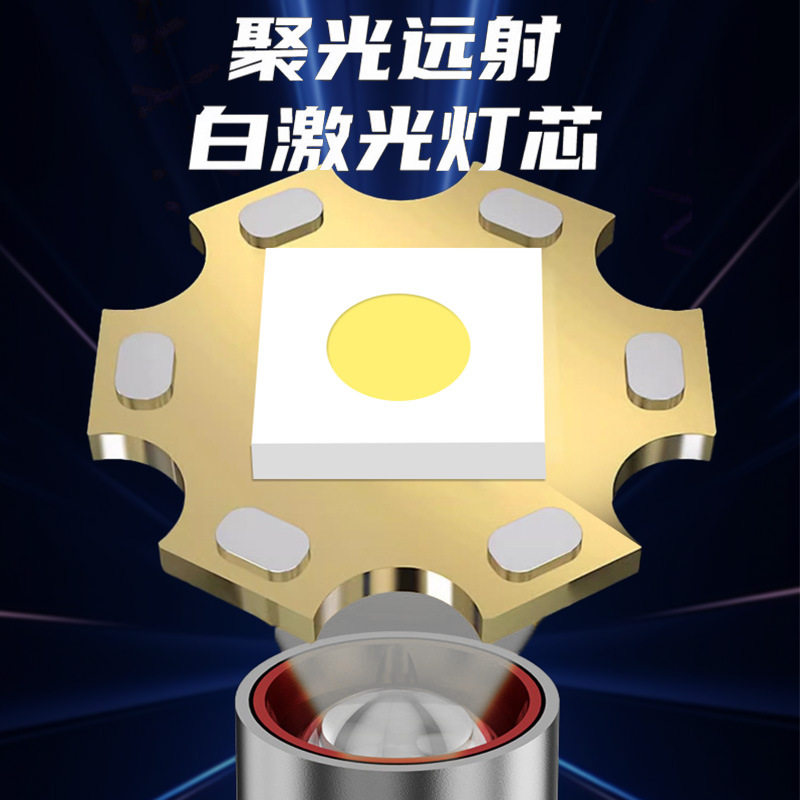 热销三光源强光头灯数显
