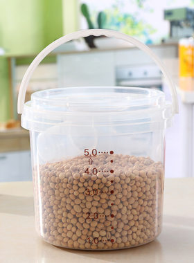 家用手提塑料米桶  5KG 10KG防虫防蛀储米箱 加厚透明米桶带盖