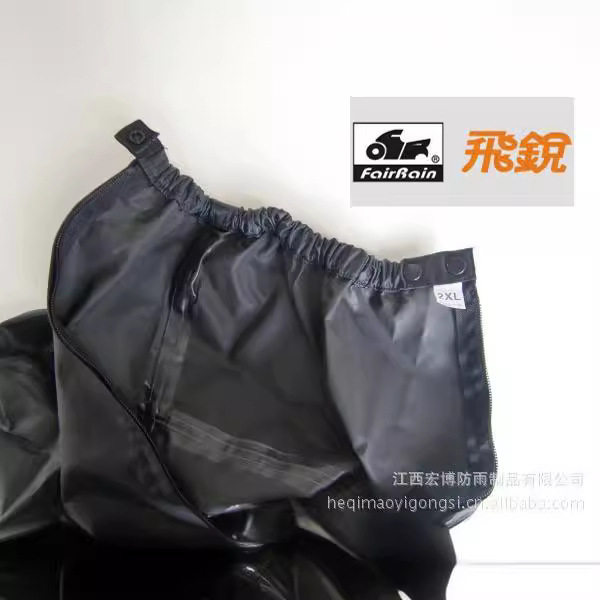 复古风高筒雨鞋套 潮流黑色加厚牛津布雨鞋 小众加厚鞋底防水鞋套