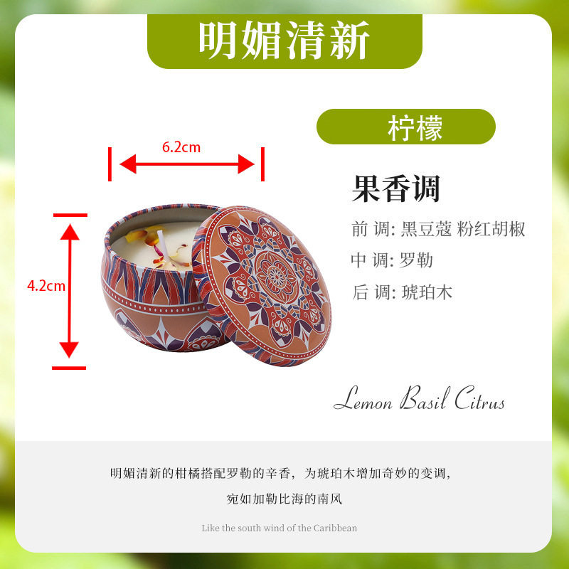 香氛蜡烛干花四件套装铁