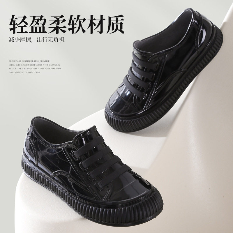 时尚四季户外低筒雨鞋女加厚底防滑防矮筒水鞋学院风百搭低帮雨靴