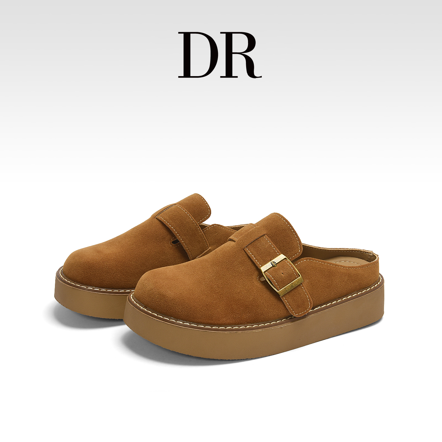 包头厚底增高一脚蹬男半拖勃肯鞋