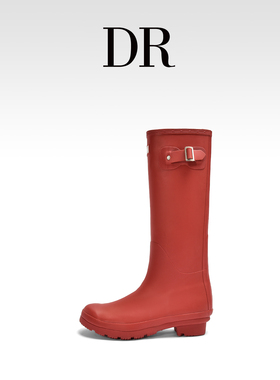 DR官方正品雨鞋女鞋经典惠灵顿英伦红色雨靴户外露营防水鞋长筒