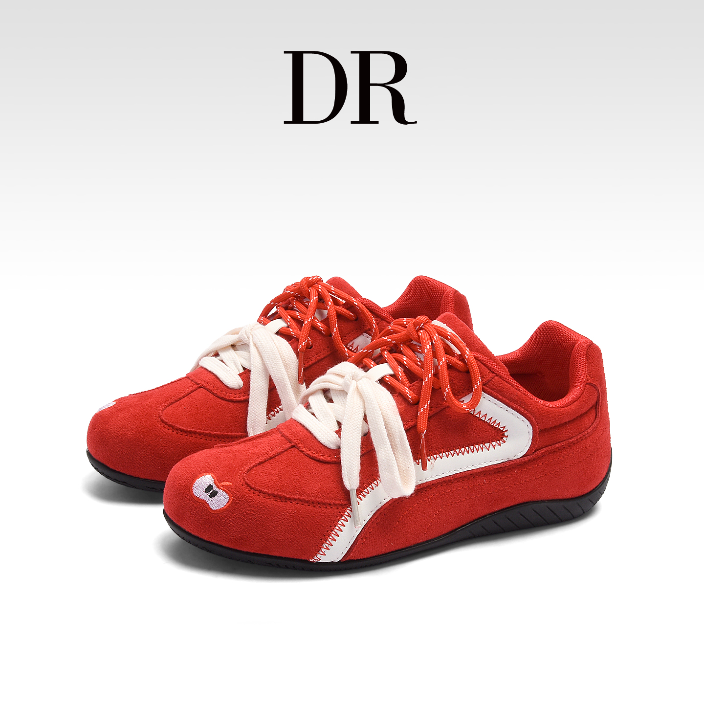 百搭透气平底运动赛车鞋德训鞋女