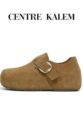 【CENTREKALEM鞋履】厚底勃肯鞋女4cm隐形内增高2026年懒人单鞋