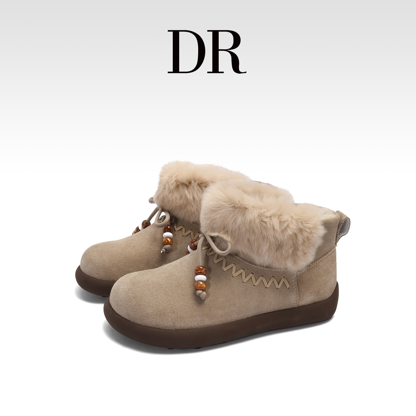 防滑勃肯短靴毛毛鞋厚底雪地靴女