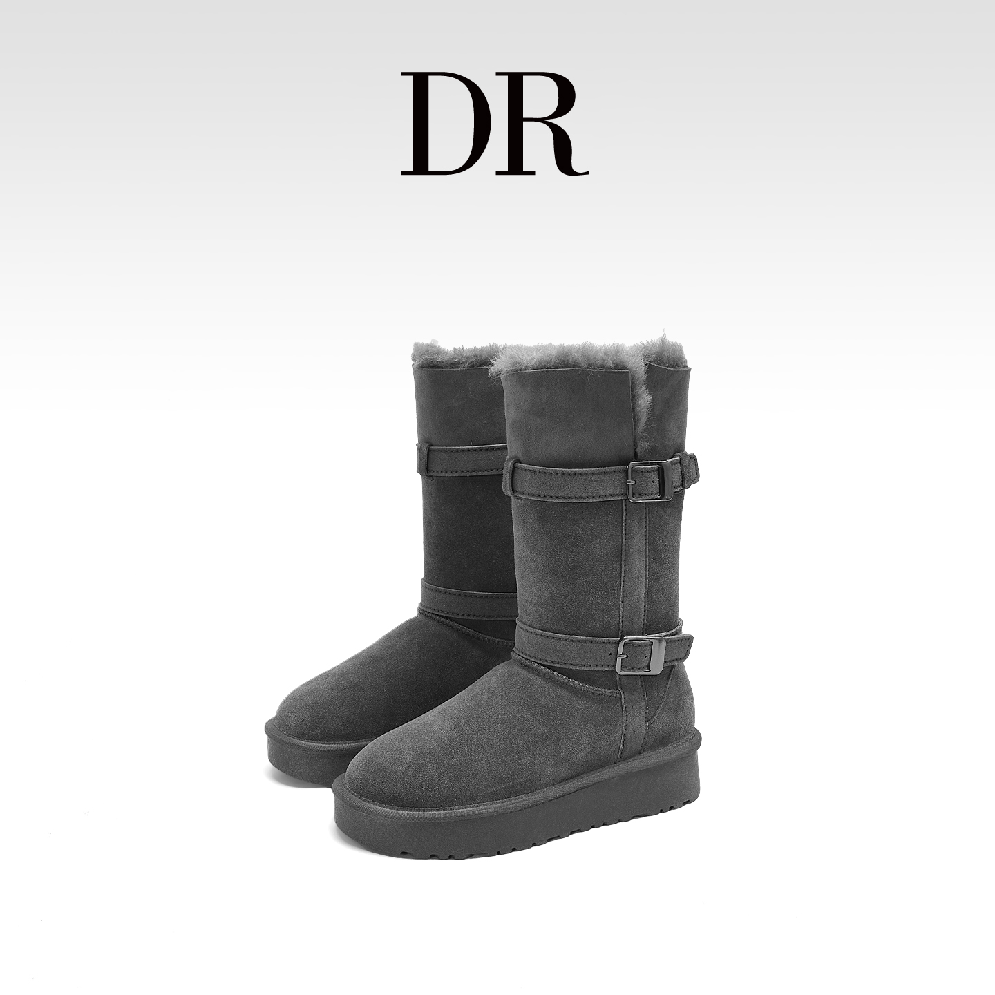 加厚绒增高长筒雪地棉鞋雪地靴女