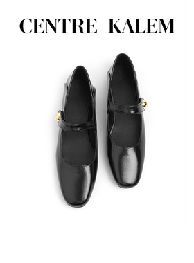 【CENTREKALEM鞋履】法式复古玛丽珍女鞋春外穿小金扣单鞋小皮鞋