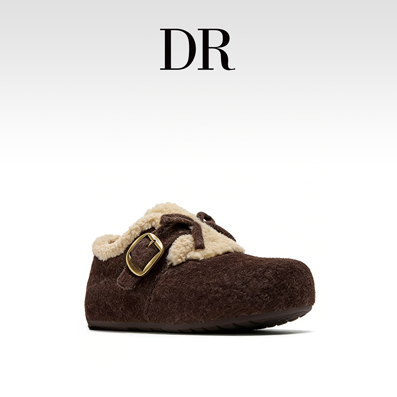 DR官方正品2025乐福鞋毛毛鞋防滑勃肯鞋纯色扣带鞋女款加厚质感,女鞋,勃肯鞋/软木鞋,淘宝优惠券,粉丝福利购,淘宝优惠卷