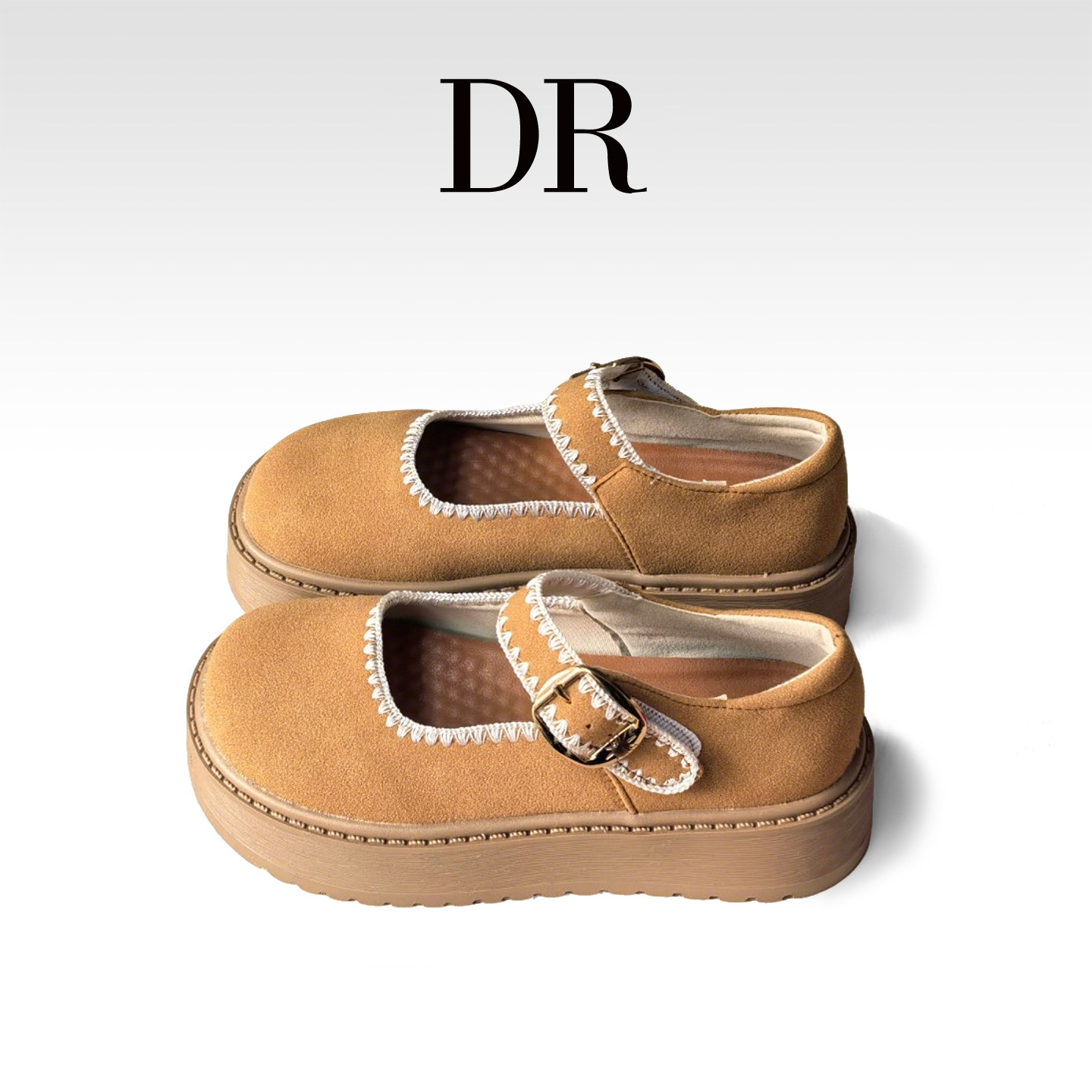 DR官方正品复古风真皮厚底增高玛丽珍鞋女2026春季扣带软底单鞋,女鞋,玛丽珍鞋,淘宝优惠券,粉丝福利购,淘宝优惠卷