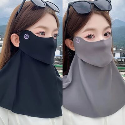新款防晒面罩无痕一体护颈部全脸遮阳女款开车遮阳口罩脸基尼透气