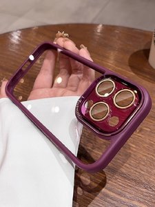 透明金灿适用苹果15promax手机壳新款女14pro高级感iphone13全包防摔镜头膜12pm硅胶保护套11轻奢简约情侣款