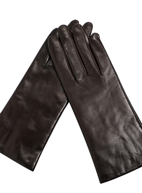 SERMONETA Gloves意大利原产真皮手套女 羊皮加绒保暖皮手套 SER0