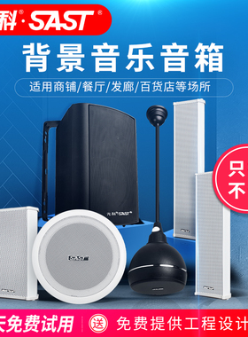 先科吸顶吊顶壁挂同轴喇叭音响户外防水音柱天花音箱嵌入式广播