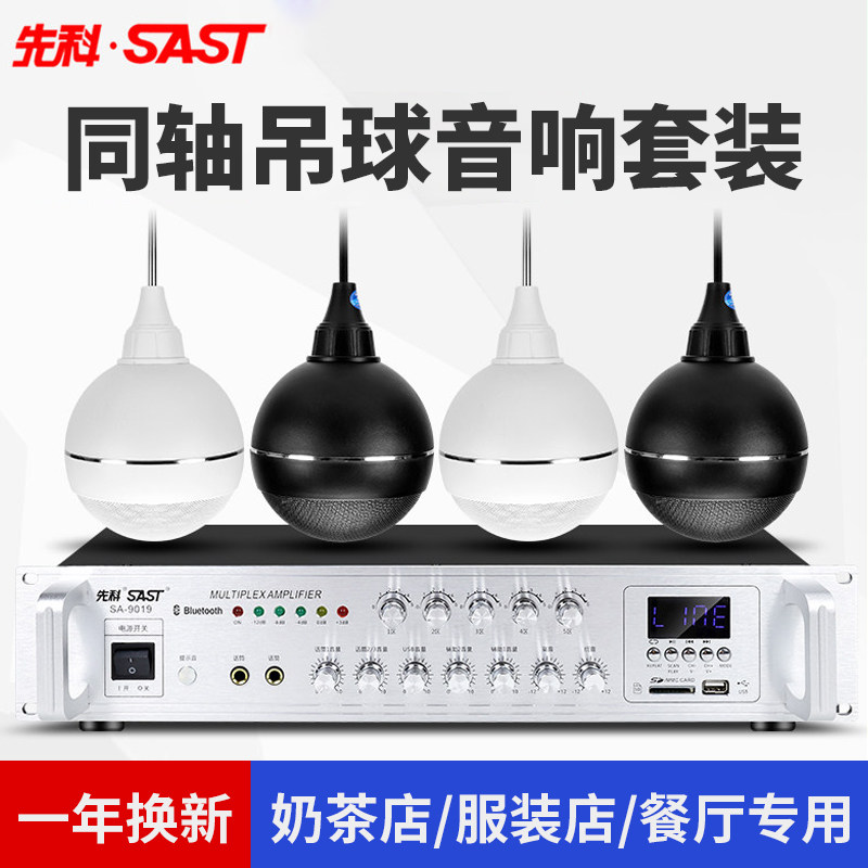 先科吊球音响背景音乐吊顶天花无线蓝牙功放套装悬挂咖啡餐厅店铺