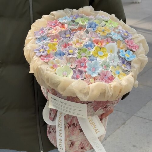 成品景德镇陶瓷花束礼物女生日礼物送闺蜜女朋友永生花六一儿童节