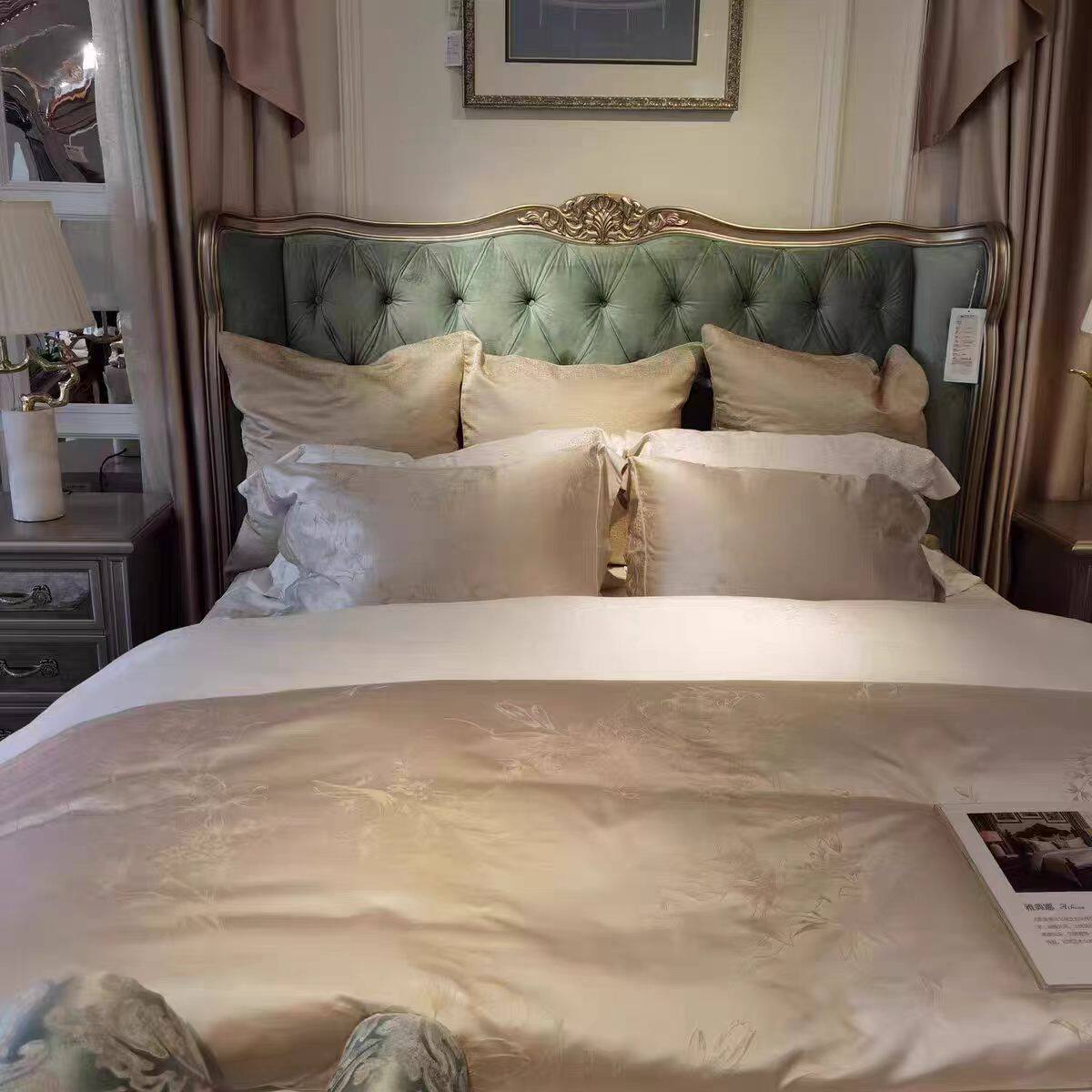 美克家具美家维也纳新美式实木主卧双人床卧室民宿家具