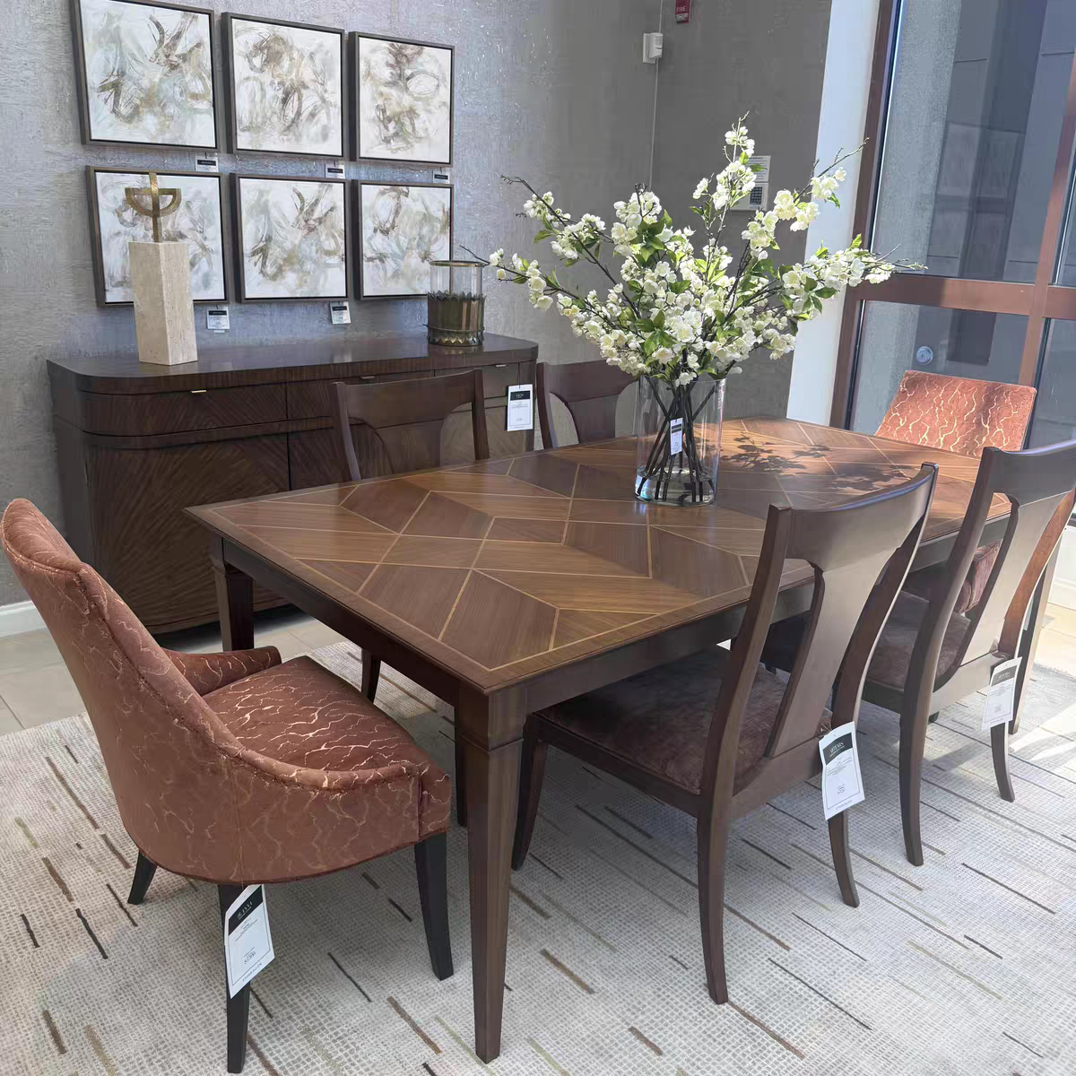 原创美式简约长方形家用餐桌洽谈桌现代餐桌椅组合可定制