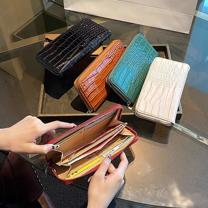 长款拉链手包女式皮夹钱夹