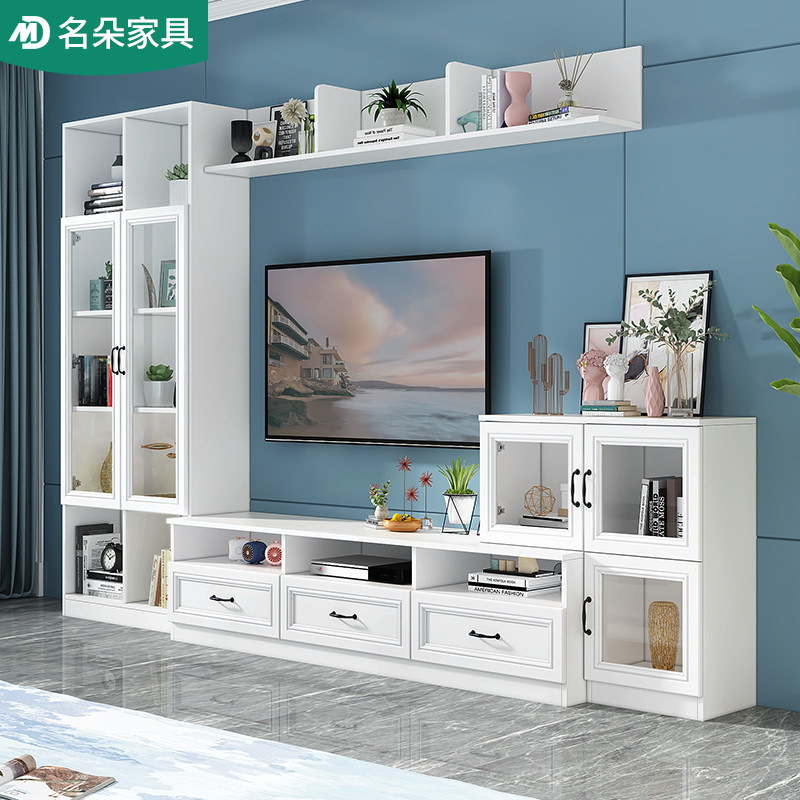 电视柜组合小户型现代简约边柜壁挂式墙柜loft置物架经济型家用_虎窝淘