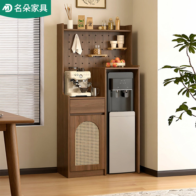 实木餐边柜茶吧机收纳洞洞板