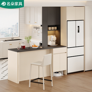 现代简约家用吧台餐边柜一体冰箱扫地机收纳双面储物隔断柜5G377