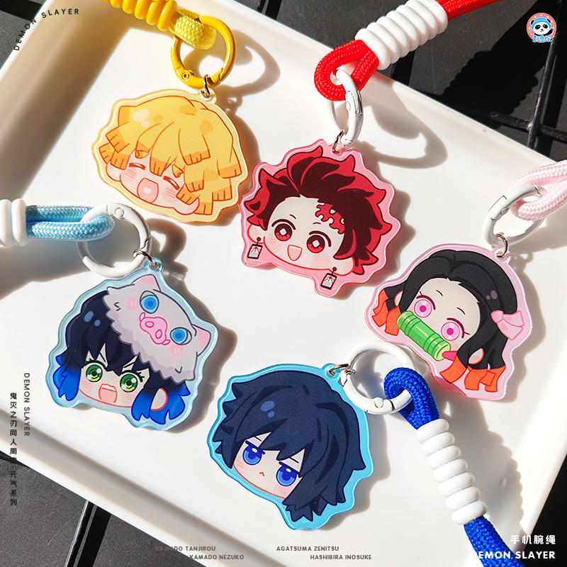 鬼灭之刃同人周边炭治郎手腕绳祢豆子钥匙扣善逸手机挂绳伊之助