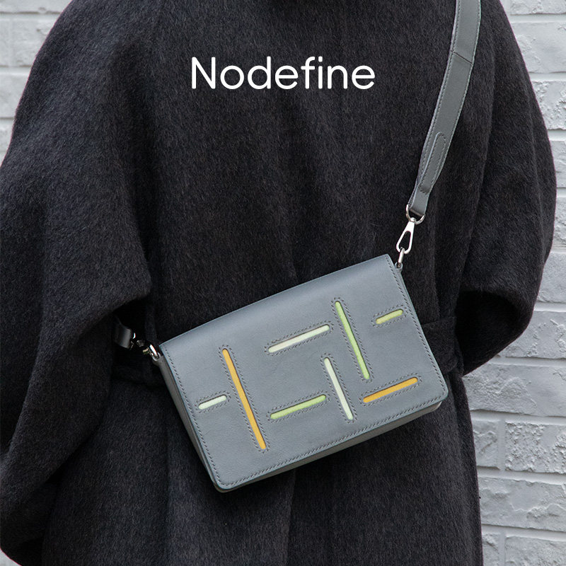 nodefine原创定制小众设计手工女包云灰色手提包小方包单肩斜挎包
