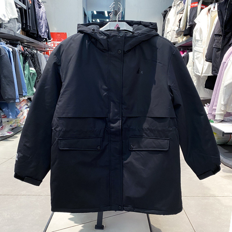 匹克冬季棉服保暖运动风衣中长款连帽外套大衣女款衣服冬F5234182