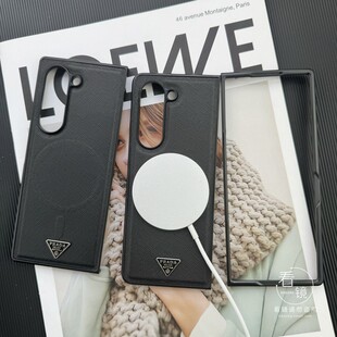 magsafe内置磁吸适用三星zfold7/6手机壳新款fold5保护套潮牌zfold4折叠屏高档创意车载无线充男商务后盖外壳