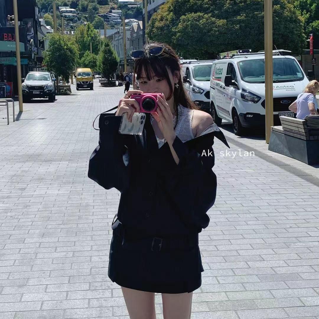 韩版甜美腰带中长款防晒衬衫上衣